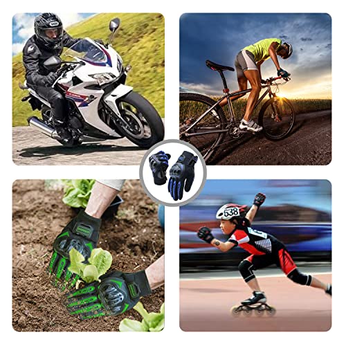 Motorcycle Gloves Touch Screen Full Finger Riding Gloves Knuckle Protection for Men and Women for Dirt Riding (Blue / XX-Large)