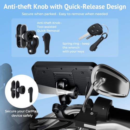 6.25" Wireless Motorcycle CarPlay Screen with Android Auto