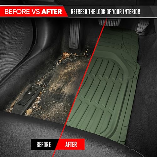 Green Rubber Car Mats Full Set (Full Set Lite (Sedan, Compact) / Green)