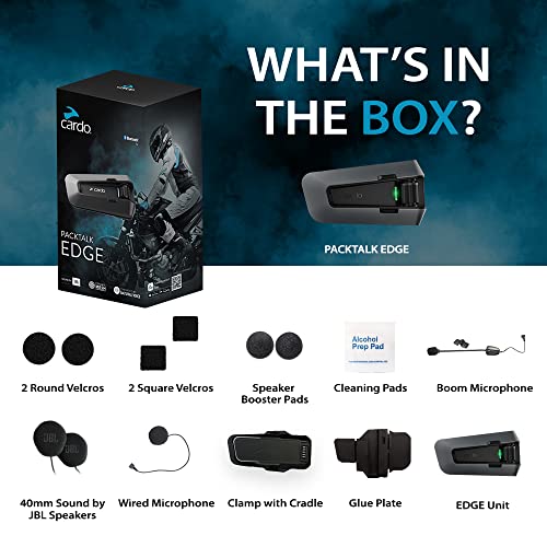 PACKTALK Edge Motorcycle Bluetooth Communication System Headset Intercom (Edge / Single Pack)