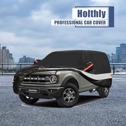 10 Layers SUV Car Cover Custom Fit for Ford Bronco 4 Door (Black Gray / Custom Fit for Ford Bronco 4 Door)