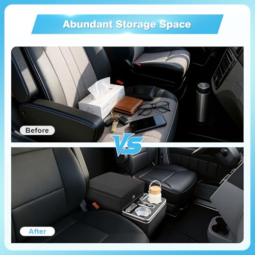 Center Console Universal Front Bench Car Seat Locking Organizer with USB (Locking light Center Consoles)