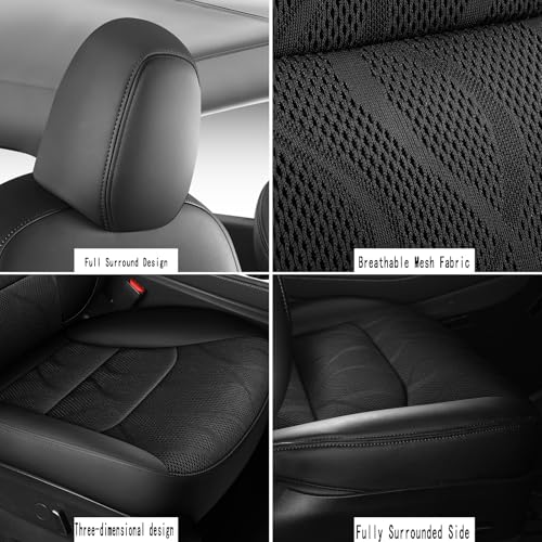 Tesla Model Y Seat Cover Full Set (Black)