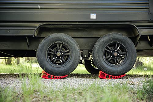 Single Camper Leveler Block with Rubber Mat for RVs and Trailers Up to 30000 lbs Made in USA (Single w/ Rubber Mat)
