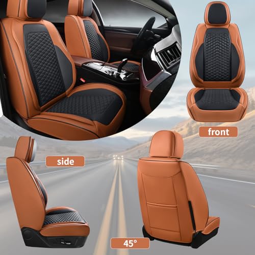 Car Seat Covers Full Set (5 PIECE / Brown)