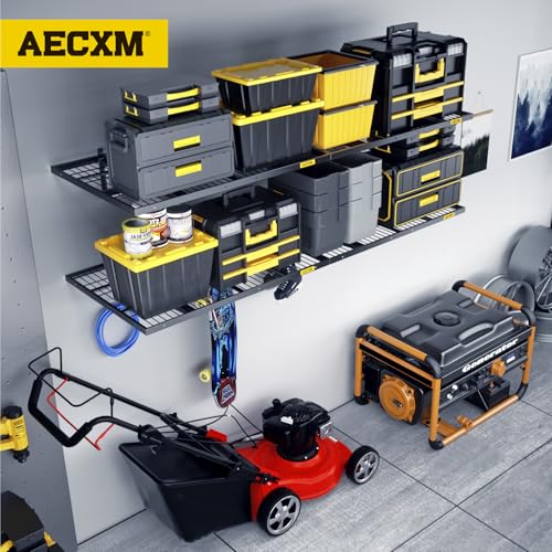 1.64x4ft 4Pack Wire Shelving Unit Heavy Duty Garage Storage Shelves Wall Mounted Black 1120lbs Load Capacity(20 (1.64x4ft-4Pack / Black)