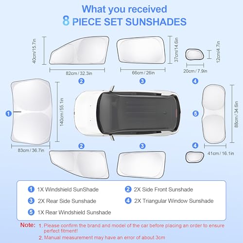 8pcs Car Window Shades for Jeep Compass 2017 (for Jeep Compass2017-2025)