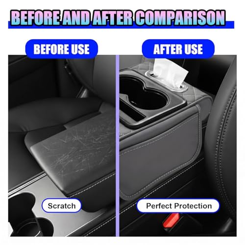 Leather Car Center Console Cover (Grey)