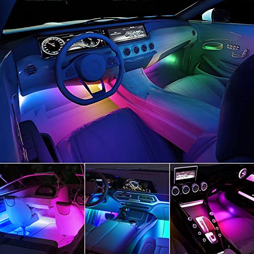4PCS USB Car Interior Lights Dream Color App and Remote Control (APP RGBIC Lights)