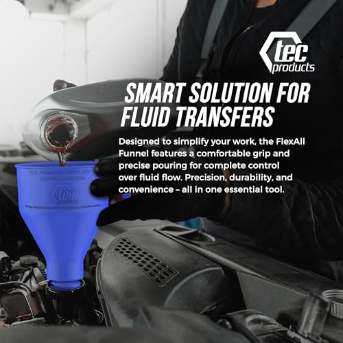 FlexAll Long Flexible Oil Change Funnel (Blue / Large)