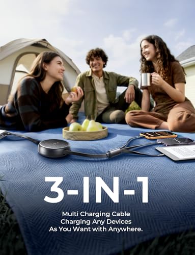 Multi Charging Cable (Black / 3.7FT+3.7FT)