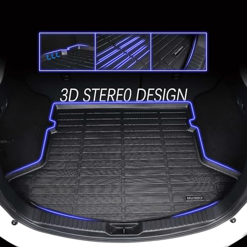 All Weather Floor Mats & Cargo Liner Custom for 2019 2020 Hyundai Santa Fe Car Mats Trunk Liner Floor Liners Trunk Mat Santa Fe Floor Mats Cargo Mat Accessories Black