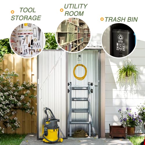 3’x2.1’ Shed Outdoor Storage Shed (Brown / 3'x2')