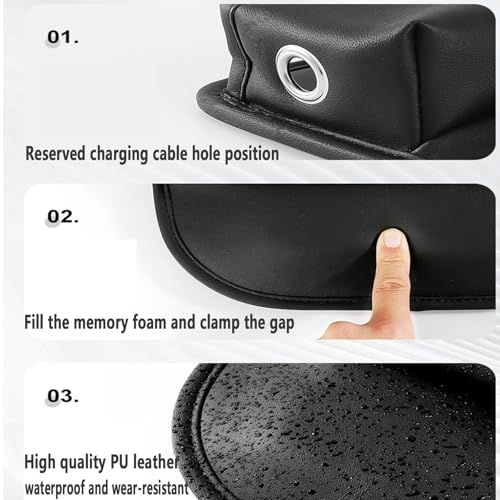 Car Seat Gap Filler 1 Pack Leather Seat Organizer Front Seat Car Accessories for Women Men (Black,1 Pack)
