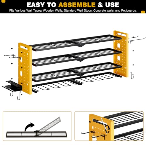Power Tool Drill Holder Wall Mount (Yellow)