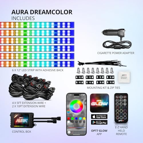Aura DreamColor Double Glow Interior Truck Lights with App & Remote (6PCS Double Row)