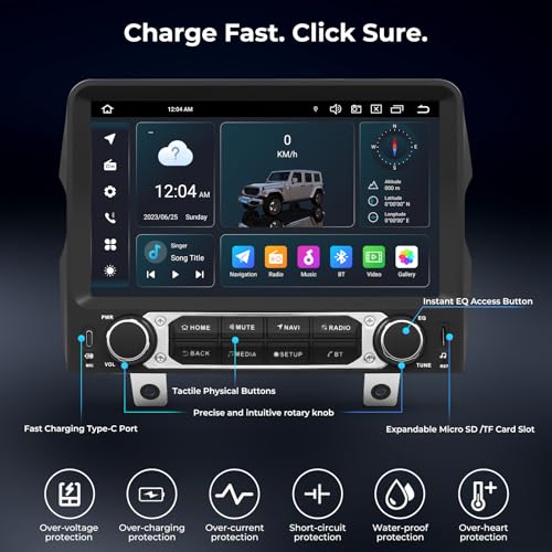 9" Car Radio Stereo for Jeep Wrangler JL & Gladiator JT 2018