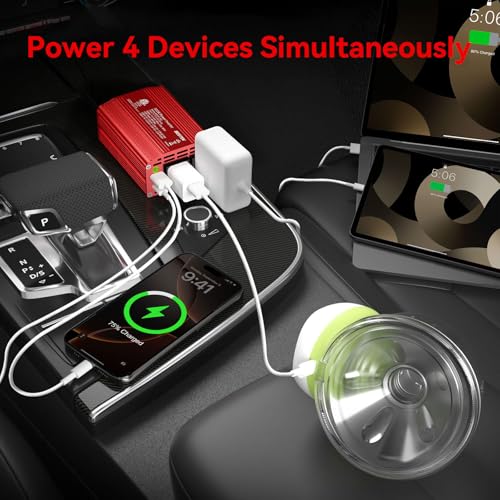 300W Car Power Inverter (Red)
