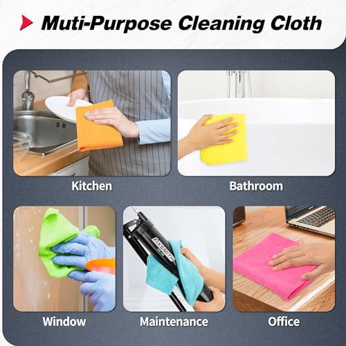 Microfiber Cleaning Cloth (100PK / 5 Colors)
