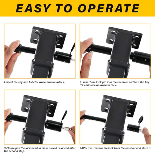 Trailer Hitch Locks with Keys (for Class III IV 2" Receiver)