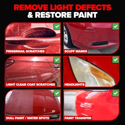 Red Scratch & Swirl Remover Polish for Red Cars & Restorer (Red Scratch Remover Kit)