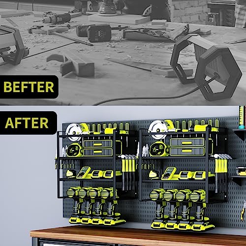 Power Tool Organizer (4-Drill 1 Pack / Black-1Pack)