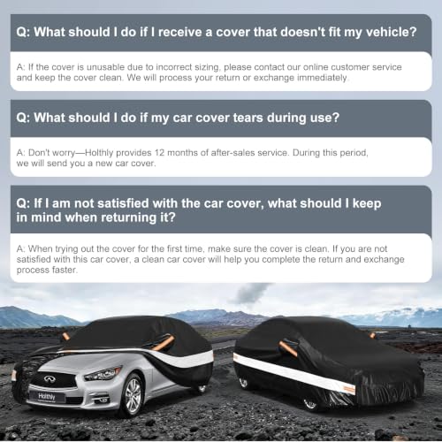 10 Layers Sedan Car Cover Custom Fit for Infiniti Q50 (Black Gray / Custom Fit for INFINITI Q50)