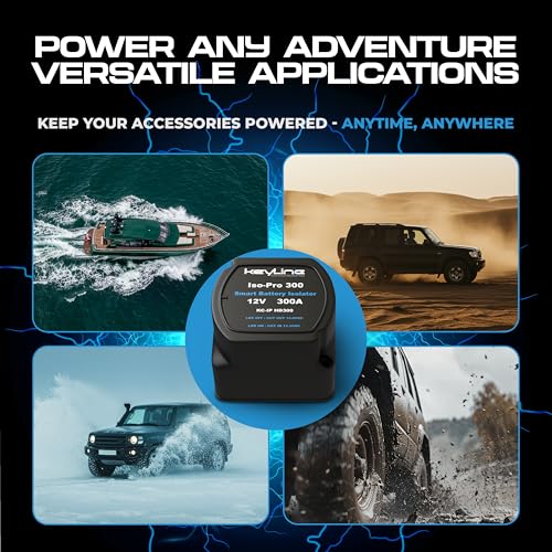 Dual Battery Isolator Heavy Duty 300 AMP 1000 AMP Peak Voltage Sensitive Relay VSR for 12 Volt Systems (300 AMP Isolator)