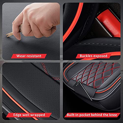 Dodge Ram Seat Cover Full Set Fit for 2009 (Black and Red / Full Set (Flat Back))