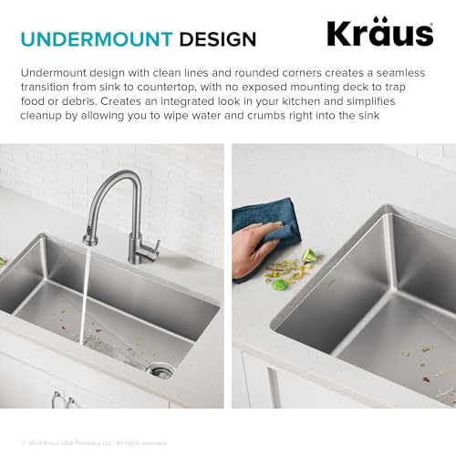 Stainless Steel 25 in 18 Gauge Undermount Kitchen Sink KHU641 (25 Inch / Single Bowl — Undermount)
