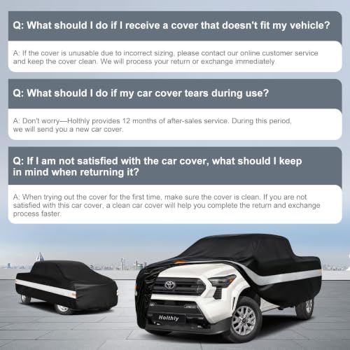10 Layers Truck Cover Waterproof All Weather Custom Fit Toyota Tacoma (Black Gray / Custom Fit for Toyota Tacoma)