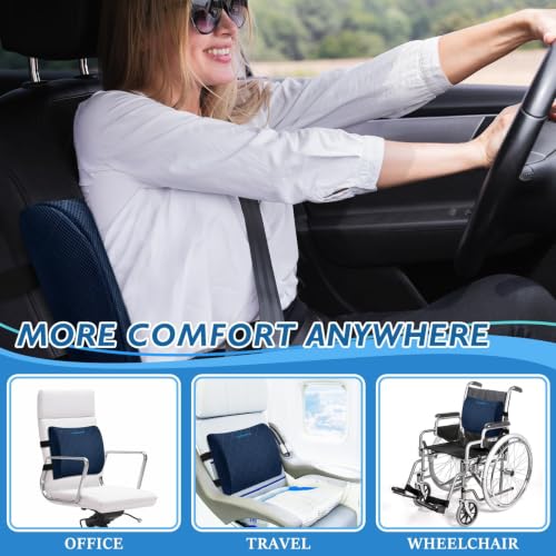 Lumbar Support Pillow for Office Chair (Blue)
