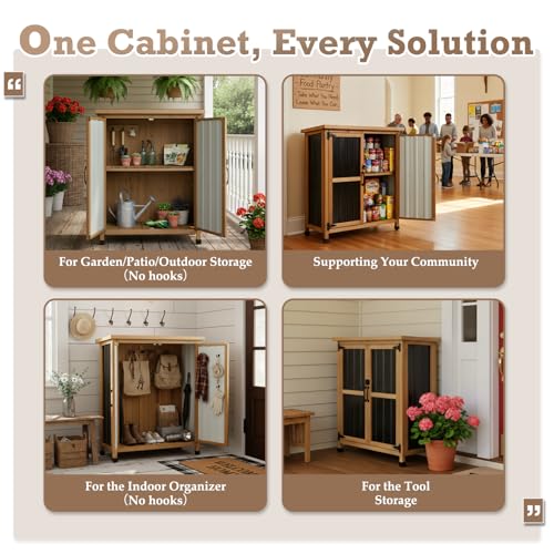 Small Outdoor Storage Cabinet for Patio (Black / 32"L x 13.4"W x 39"H)