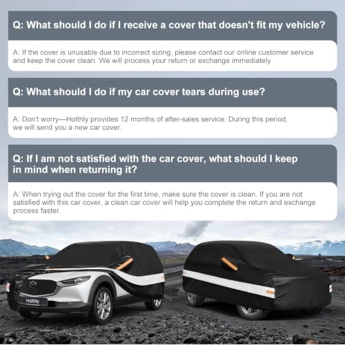 10 Layers SUV Car Cover Custom Fit for Mazda CX (Black Gray / Custom Fit for Mazda CX-30)