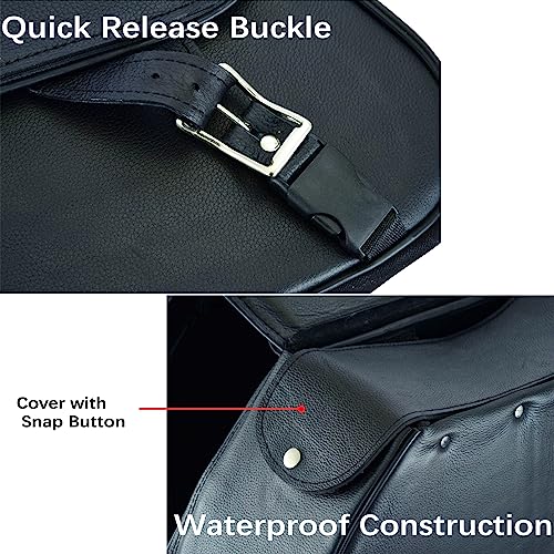 Naked Cowhide Leather Motorcycle Saddle Bags Throw Over Saddlebags