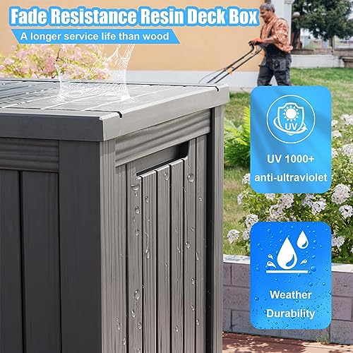 200 Gallon Lockable Resin Deck Box (Gray / 200 gallons)