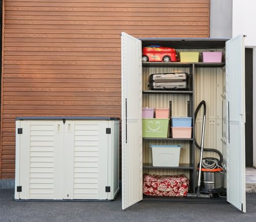 Outdoor Storage Cabinet Waterproof (66 Cu.ft White Shed-08H)