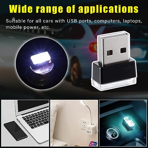 4 PCS USB LED Car Interior Atmosphere Lamp (White & Ice Blue)