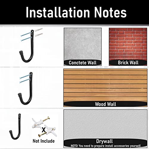 Garage Storage Hooks 3.5Inch Heavy Duty Wall Mounted Garage Utility Hooks 12 Pack Hangers Great for Tools Bikes Ladders Chairs (Single J Hook)