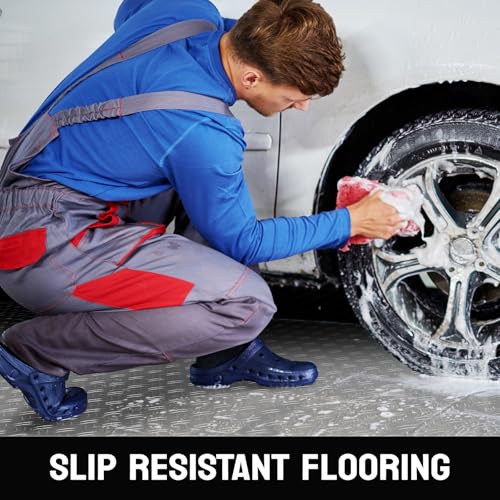 7.5 x 20 FT Garage Floor Mat (7.5'x20' / Silver(Dual Diamond))