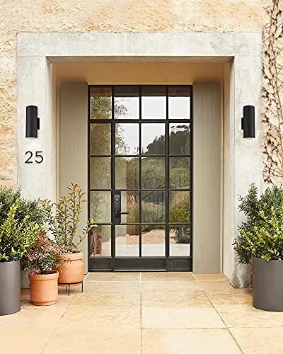 Cylinder Outdoor Wall Sconce Lights (Black 4PK)