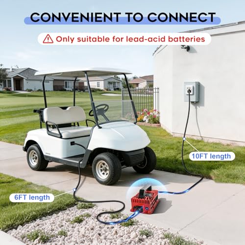 15 Amp 48 Volt Golf Cart Battery Charger for Yamaha G29 (Red)