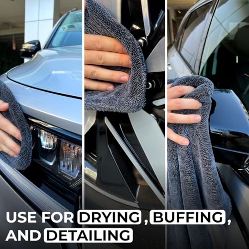 Premium Large Car Drying Towel 20"x26" (Gray)