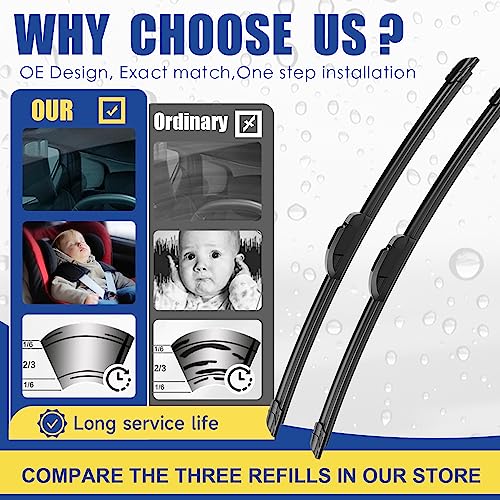 3 Wiper Blades Replacement for 2012 (26+17"+14"inch)