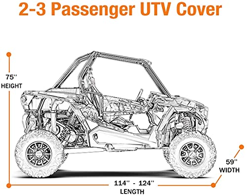 UTV Cover Waterproof Heavy Duty Oxford Cloth All Weather Protection Covers 2 (Black / Small)