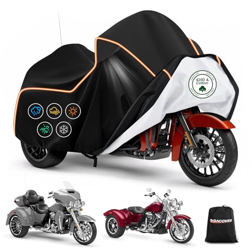 Motorcycle Cover for Harley Trike Freewheeler 2009 (Black / for Trike Models Freewheeler)