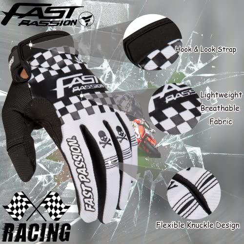 Motorcycle Gloves for Men and Women (Medium / Black/White01)