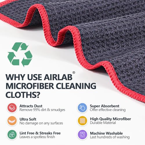 Glass Polishing Streak Free Miracle Cleaning Cloth (Grey-red)