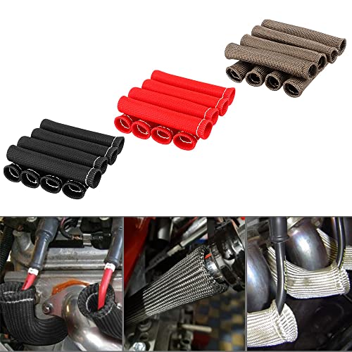 Spark Plug Wire Boots Thermal Protection Insulator Sleeve (red)