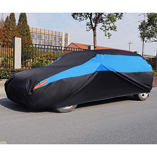 Waterproof Car Cover All Weather Snowproof UV Protection Windproof Outdoor Full car Cover (Fit Hatchback Length(Up to 173 inch) / Blue)